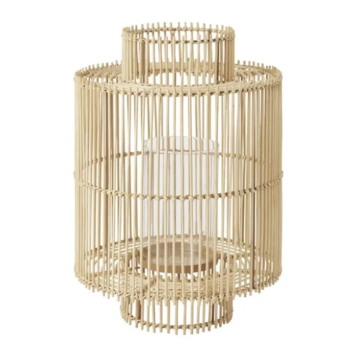 Broste Copenhagen Kaisa Lanterne H 36,5 cm - Bambus/glas - Natur