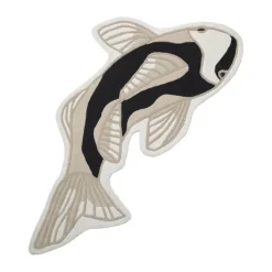 Broste Copenhagen Koi Gulvtæppe B 97 x L 130 cm - Uld/bomuld - Sort