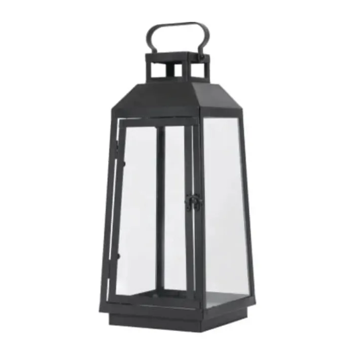 Broste Copenhagen Lou Lanterne H 44 cm - Jern/glas - Sort