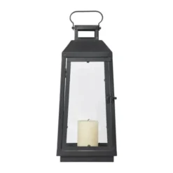 Broste Copenhagen Lou Lanterne H 44 cm - Jern/glas - Sort