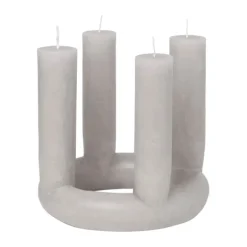 Broste Copenhagen Lucille Skulptur Lys Ø 20 x H 18 cm - Paraffin - Rainy Day Grey