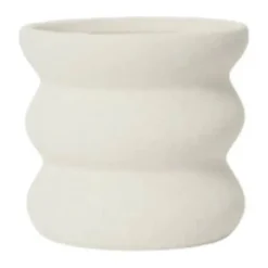 Broste Copenhagen Minna Urtepotte Ø 13 x H 12 cm - Stentøj - Hvid