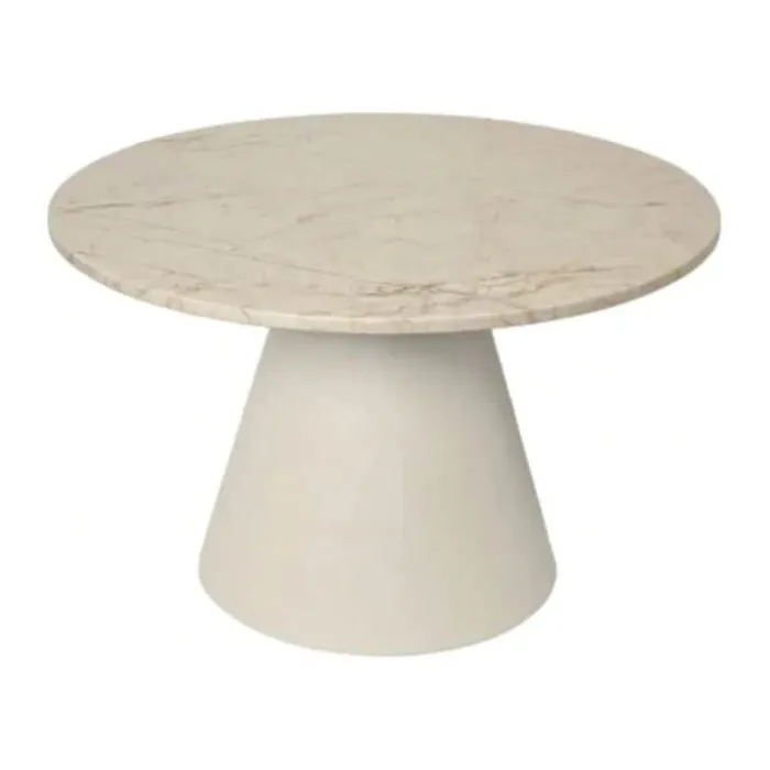 Broste Copenhagen Miro Bord Ø 49 x H 37 cm - Marmor - Beige