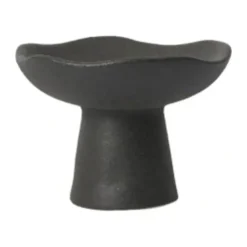 Broste Copenhagen Momo Lysestage Ø 12 x H 9 cm - Stentøj - Sort