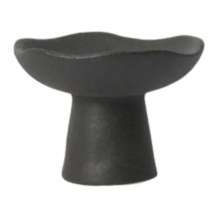 Broste Copenhagen Momo Lysestage Ø 12 x H 9 cm - Stentøj - Sort