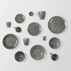 Broste Copenhagen Nordic Rain Dyb Tallerken Ø 22,5 cm - Stentøj - Grey