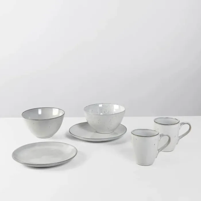 Broste Copenhagen Nordic Sand Morgenmadssæt - 6 dele Stentøj - Sand