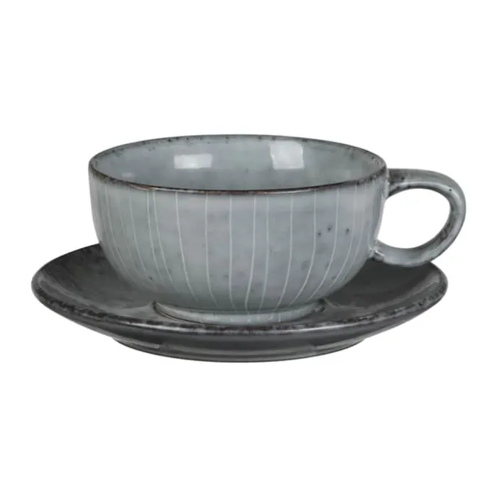 Broste Copenhagen Nordic Sea Kop m. Underkop 25 cl - Stentøj - Soft Blue