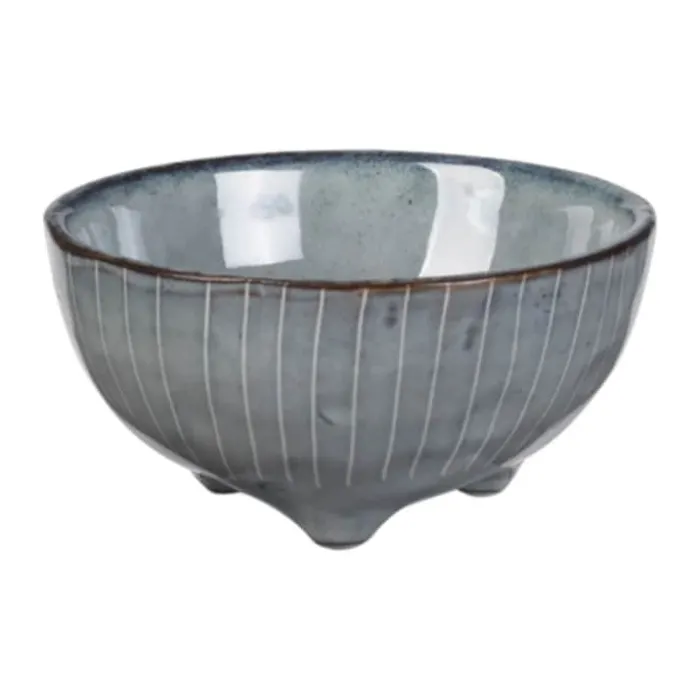Broste Copenhagen Nordic Sea Skål m. Fod Ø 11 cm - Stentøj - Soft blue