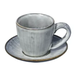 Broste Copenhagen Nordic Sea Espressokop m. Underkop 5 cl - Stentøj - Soft Blue