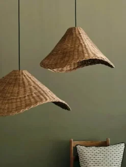 Broste Copenhagen Nori Lampeskærm Ø 74 cm - Rattan - Natur