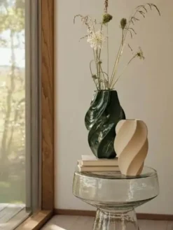 Broste Copenhagen Odette Vase Ø 19 x H 32 cm - Stentøj - Hvid