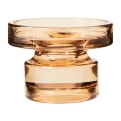 Broste Copenhagen Petra Lysestage Ø 11 x H 8 cm - Glas - Brun