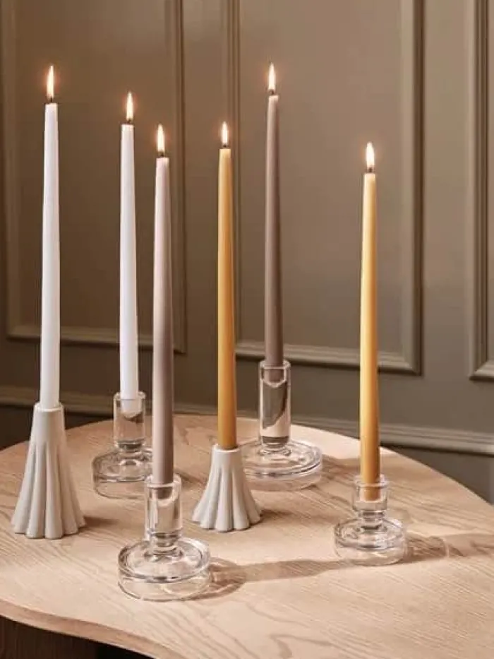 Broste Copenhagen Petra Lysestage Ø 12 x H 14 cm - Glas - Klar