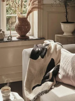 Broste Copenhagen Rosita Plaid B 130 x L 180 cm - Bomuld - Sort