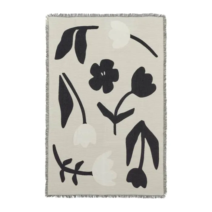 Broste Copenhagen Rosita Plaid B 130 x L 180 cm - Bomuld - Sort