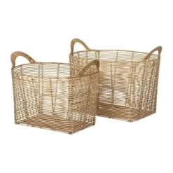 Broste Copenhagen Safi Kurv Ø 22 x H 11 x B 26 cm - Rattan - Natur