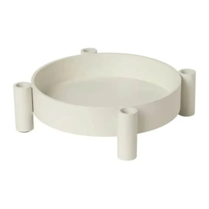 Broste Copenhagen Silke Lysestage Ø 32 x H 8 cm - Aluminium - Grå