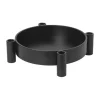 Broste Copenhagen Silke Lysestage Ø 32 x H 8 cm - Aluminium - Sort