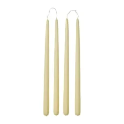 Broste Copenhagen Smooth Glossy Kronelys H 38 cm - Paraffin - Gul