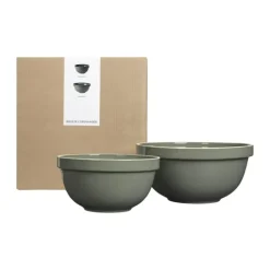 Broste Copenhagen Taverna - Skålsæt - 2 dele Ø 24/31 cm - Stentøj - Grøn