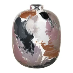 Broste Copenhagen Thyra Vase Ø 40 x H 50 cm - Jern - Rosa/brun/sort
