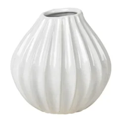 Broste Copenhagen Wide Vase Ø 15 x H 15 cm - Keramik - Hvid