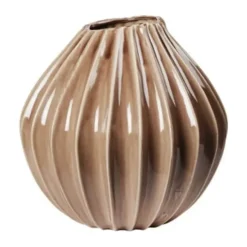Broste Copenhagen Wide Vase Ø 25 x H 25 cm - Keramik - Fawn