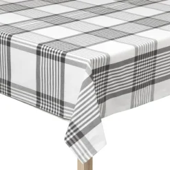 By Mogensen Large Checks Dug B 140 x L 320 cm - Bomuld - Hvid/grå