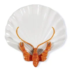 ByOn Lobsti Tallerken m. Hummer Ø 30 cm - Porcelæn - Hvid/orange