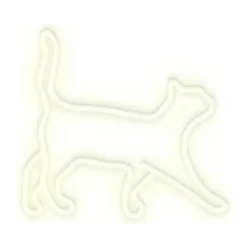 Candy Shock Neon LED Lampe - Kat H 42 x L 44 x B 6 cm - Akryl/LED - Hvid
