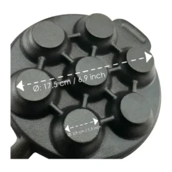 Carl Victor Æbleskivepande Ø 21 cm - Støbejern/bøgetræ