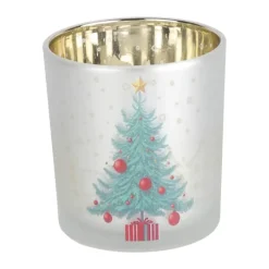Casa Christmas Fyrfadsstage Ø 7,3 x H 8 cm - Glas