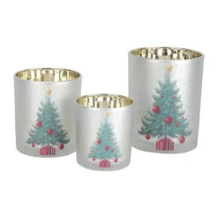 Casa Christmas Fyrfadsstage Ø 7,3 x H 8 cm - Glas