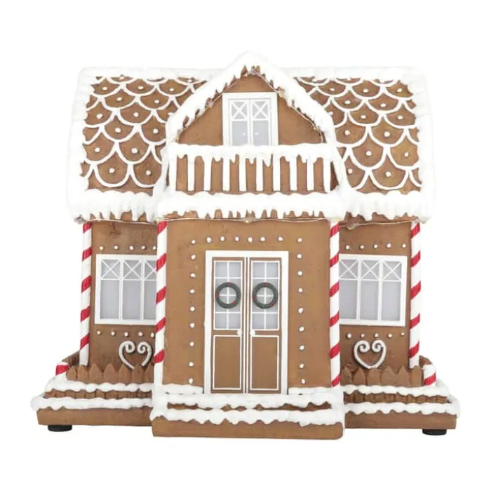 Casa Christmas Honningkagehus H 25,4 x B 27,5 x L 17,5 cm - Resin - Brun