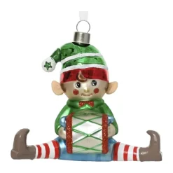 Casa Christmas Julekugle - Juleelf H 11,5 cm - Glas - Grøn