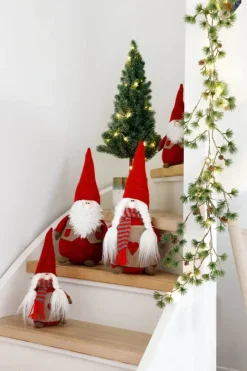 Casa Christmas Julenisse - Mand H 48 cm - Stof - Rød