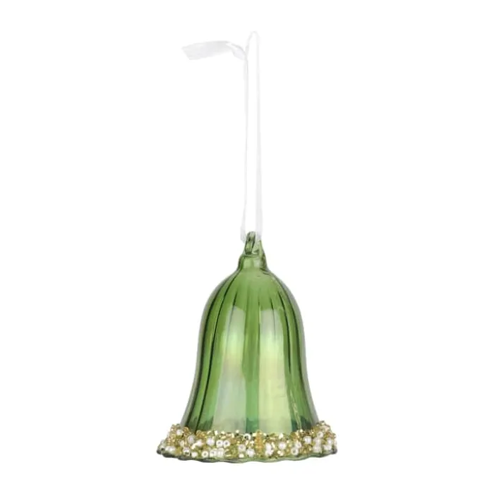 Casa Christmas Juleophæng - Klokke H 8,3 cm - Glas - Mørkegrøn