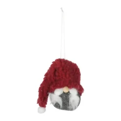 Casa Christmas Juleophæng - Nisse H 8 cm - Polyester - Rød