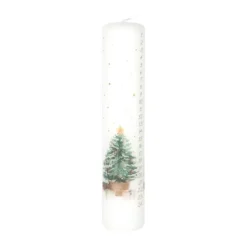Casa Christmas Kalenderlys Ø 5 x H 25 cm - Parrafin - Hvid