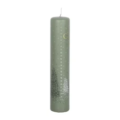 Casa Christmas Kalenderlys Ø 5 x H 25 cm - Paraffin - Grøn