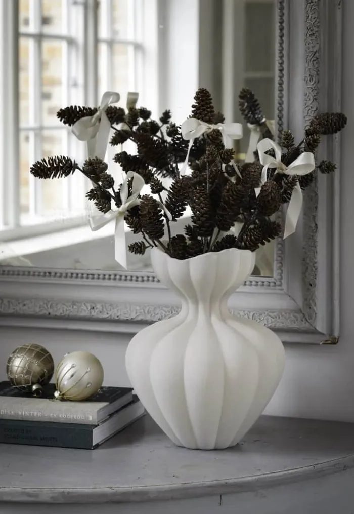Casa Christmas Kunstig Gren med kogler L 70 cm - Plastik - Brun med glimmer