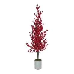 Casa Christmas Kunstigt Træ H 105 cm - Kunststof - Rød