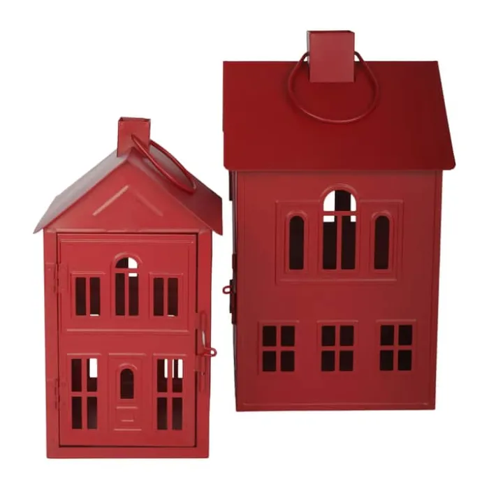 Casa Christmas Lanterne H 33,8cm - Metal - Rød