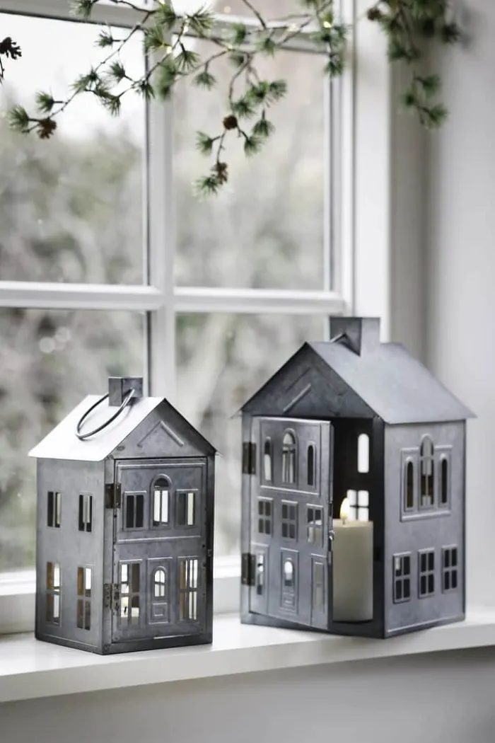Casa Christmas Lanterne H 26,8cm - Metal - Sølvfarvet