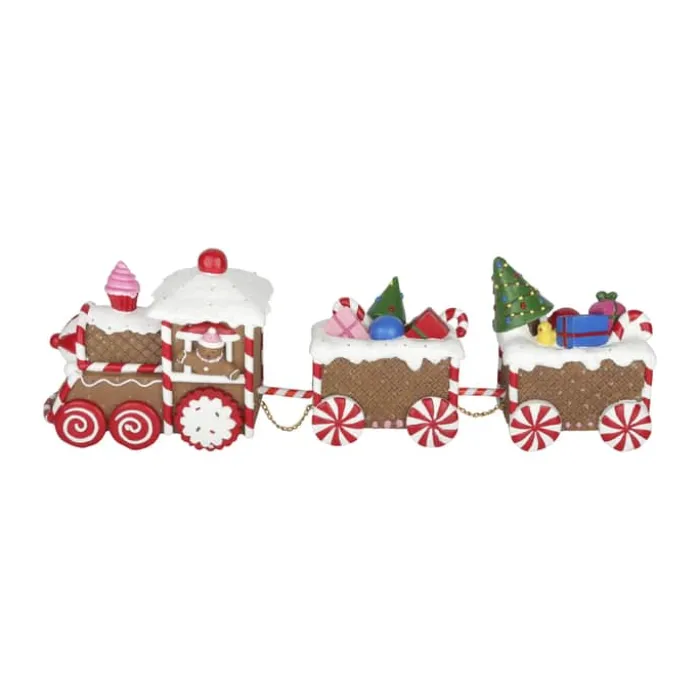 Casa Christmas LED Honningkagetog H 18 x B 49 x L 12 cm - Polyresin - Lysebrun
