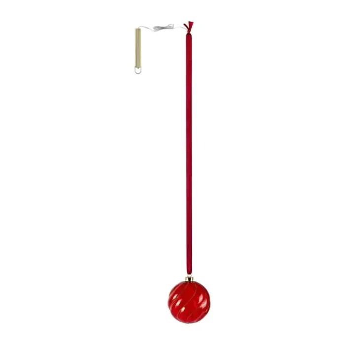 Casa Christmas LED Ophæng - Kugle Ø 14 cm - Glas/plastik - Rød