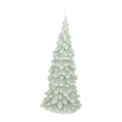 Casa Christmas Lys - Juletræ Ø 6,9 x H 15,5 cm - Paraffin - Lysegrøn