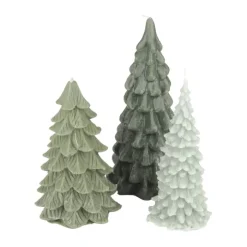 Casa Christmas Lys - Juletræ Ø 6,9 x H 15,5 cm - Paraffin - Lysegrøn