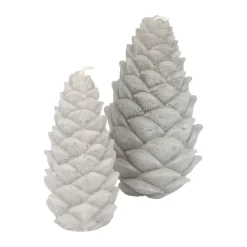 Casa Christmas Lys - Kogle Ø 9 x H 16 cm - Paraffin - Lysebrun